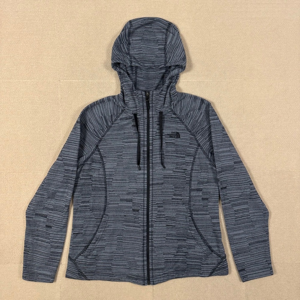 The North Face Mezzaluna Full Zip Hoodie Womens L Grey Space Dye Jacket Outdoor